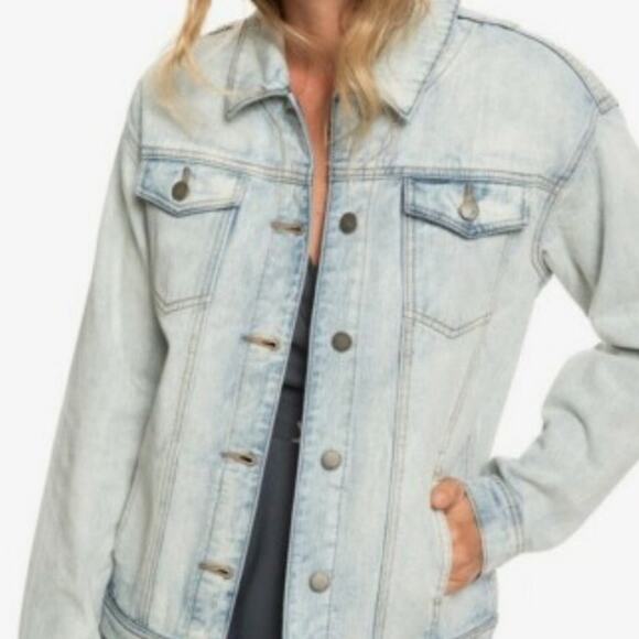 ROXY Women's MIDNIGHT DRIVE Jean Jacket size XS - Picture 4 of 8
